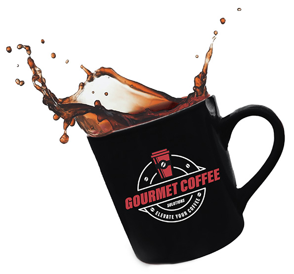 Gourmet Coffee Solutions Logo on a cup of coffee